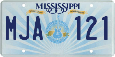 MS license plate MJA121