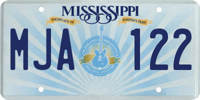 MS license plate MJA122
