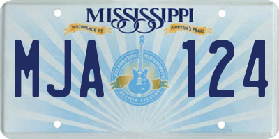 MS license plate MJA124