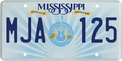 MS license plate MJA125