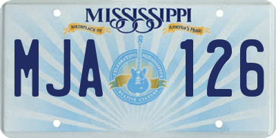 MS license plate MJA126