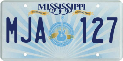 MS license plate MJA127
