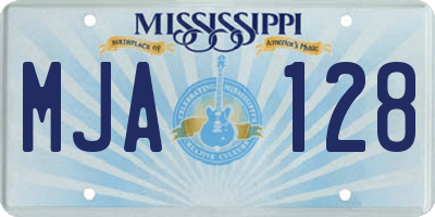 MS license plate MJA128