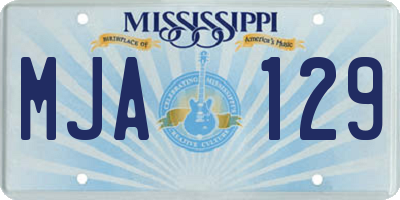 MS license plate MJA129