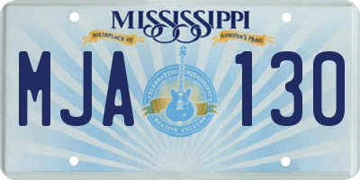 MS license plate MJA130