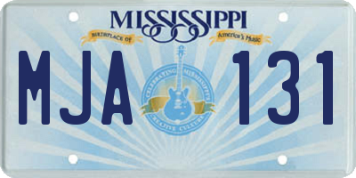 MS license plate MJA131
