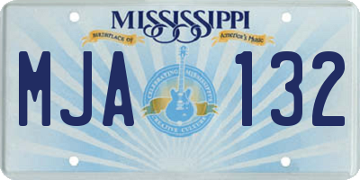 MS license plate MJA132