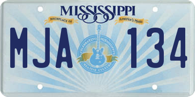 MS license plate MJA134
