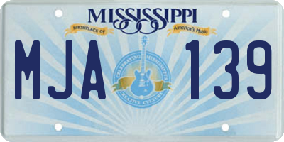 MS license plate MJA139