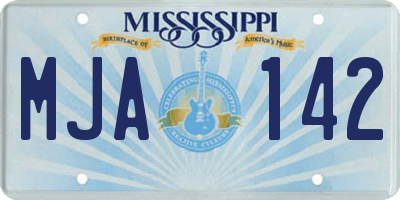 MS license plate MJA142