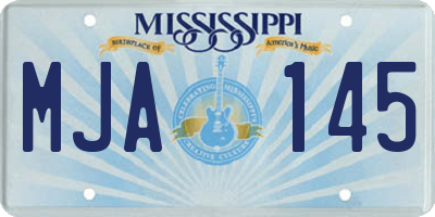 MS license plate MJA145