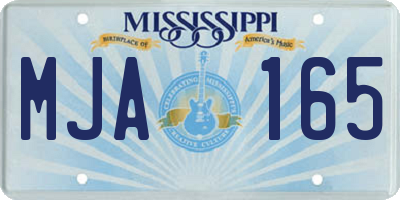MS license plate MJA165