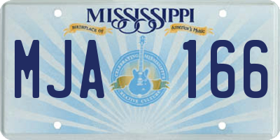 MS license plate MJA166