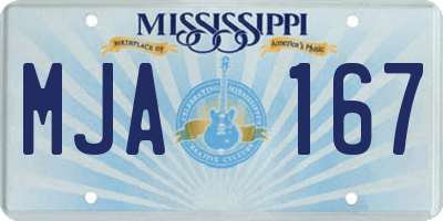 MS license plate MJA167