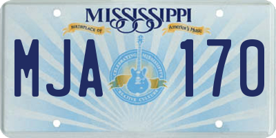 MS license plate MJA170