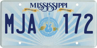 MS license plate MJA172