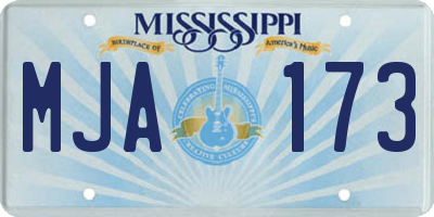 MS license plate MJA173