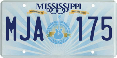 MS license plate MJA175
