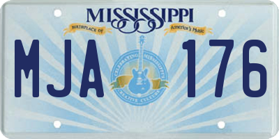 MS license plate MJA176
