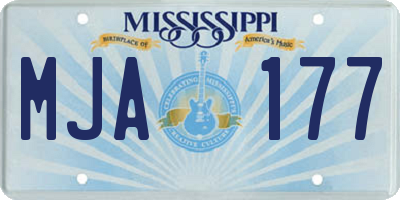 MS license plate MJA177