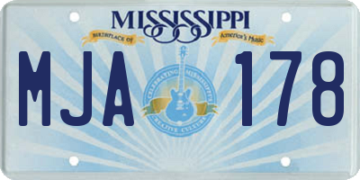 MS license plate MJA178