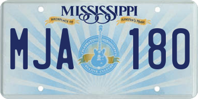 MS license plate MJA180