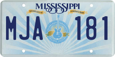 MS license plate MJA181