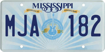 MS license plate MJA182