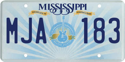 MS license plate MJA183