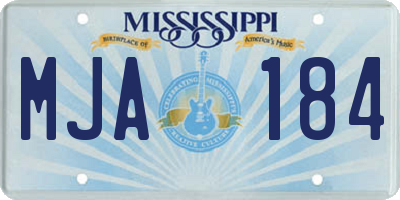 MS license plate MJA184