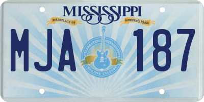 MS license plate MJA187