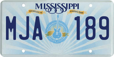 MS license plate MJA189