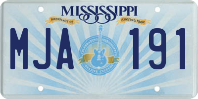 MS license plate MJA191