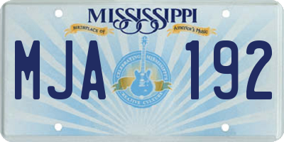 MS license plate MJA192