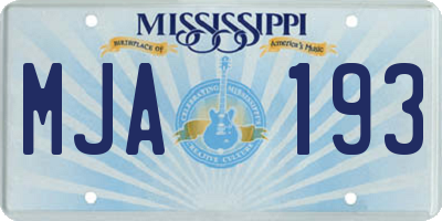 MS license plate MJA193