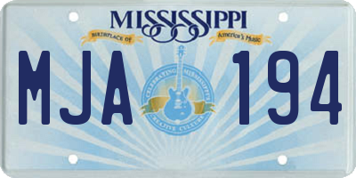 MS license plate MJA194