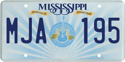 MS license plate MJA195