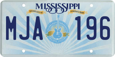 MS license plate MJA196