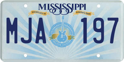 MS license plate MJA197