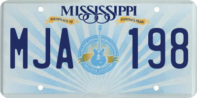 MS license plate MJA198