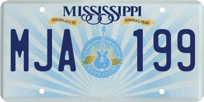 MS license plate MJA199