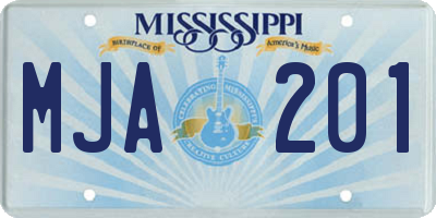 MS license plate MJA201