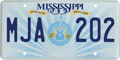 MS license plate MJA202