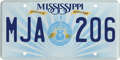MS license plate MJA206