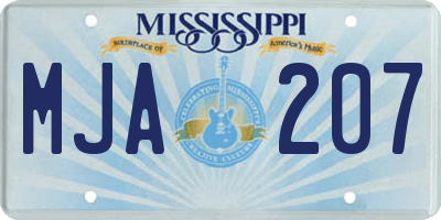 MS license plate MJA207