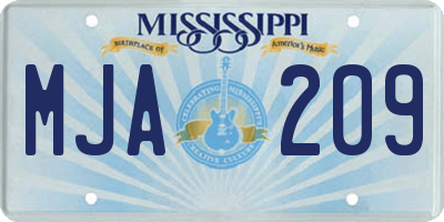 MS license plate MJA209