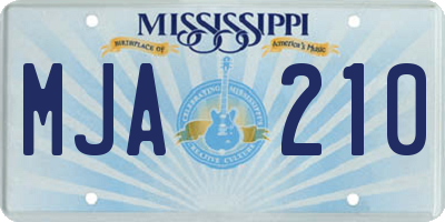 MS license plate MJA210