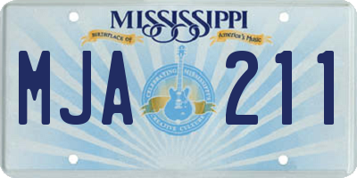 MS license plate MJA211