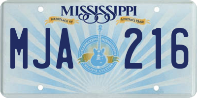 MS license plate MJA216
