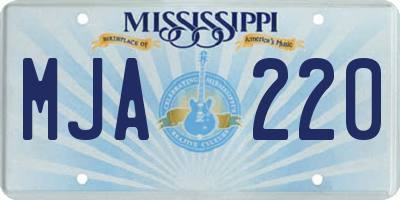 MS license plate MJA220